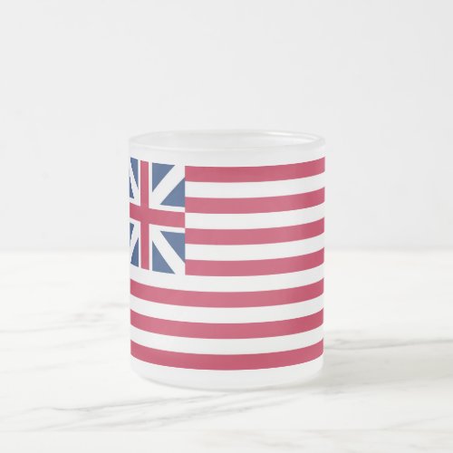 Grand Union 1st USA Flag of Colonies Frosted Glass Coffee Mug