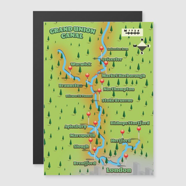 Grand Union Canal Map (Front/Back)