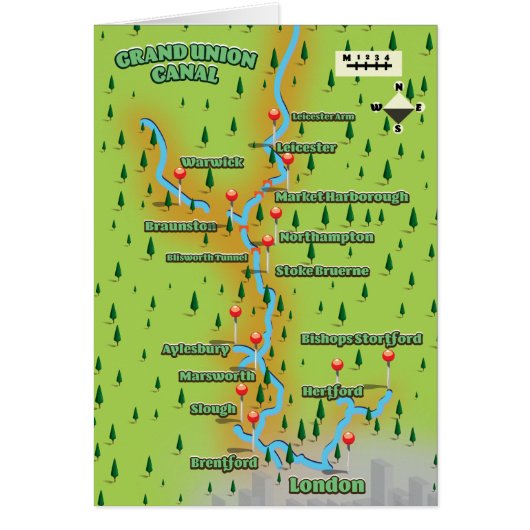 Grand Union Canal Map Cards (Front)