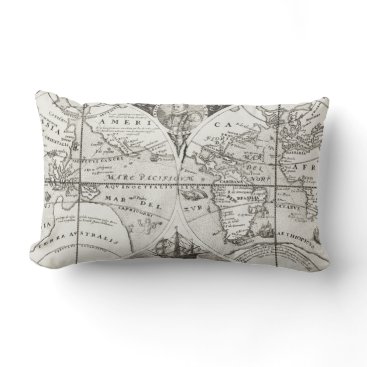 Grand Voyages Old Antique General Map World Lumbar Pillow Grand Voyages Old Antique General Map World Lumbar Pillow