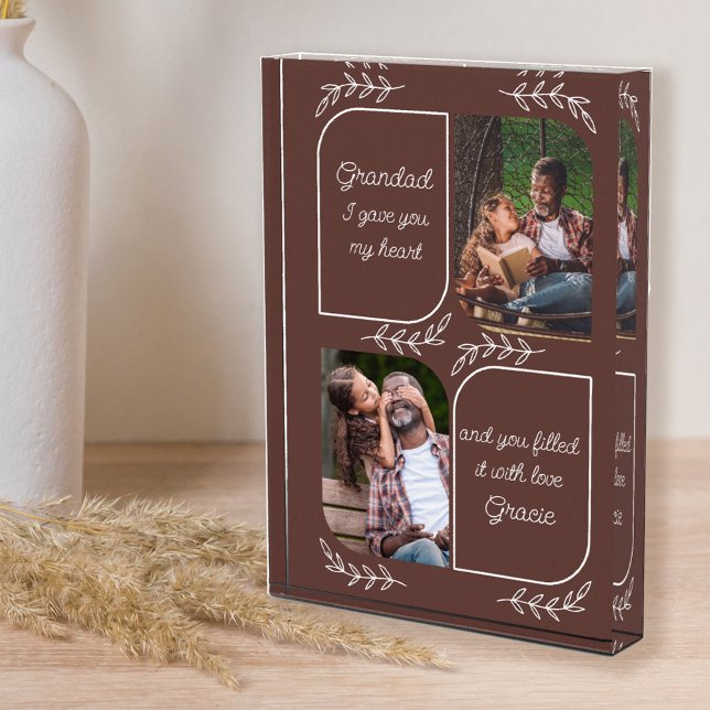 Grandad 2 Vertical Photo Loving Words Personalized (Creator Uploaded)