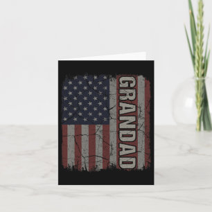 Grandad American Flag Vintage Father's Day 4th Of  Card