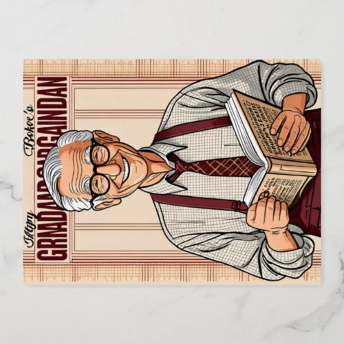 Grandad Bargain _ A Vintage Tribute Foil Holiday Postcard