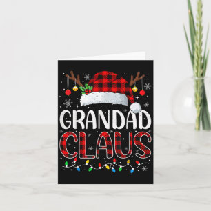 Grandad Claus Christmas Lights Pajama Family Match Card