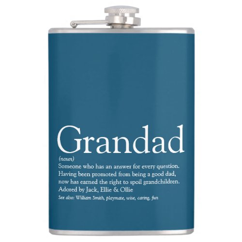 Grandad Definition Saying Quote Blue Flask