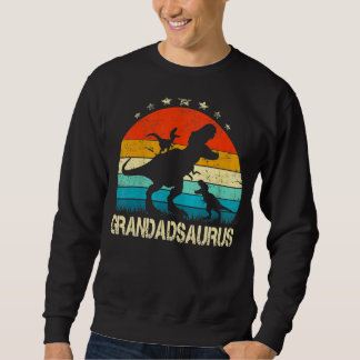 Grandad Dinosaur Grandadsaurus 2 Two Kids Christma Sweatshirt