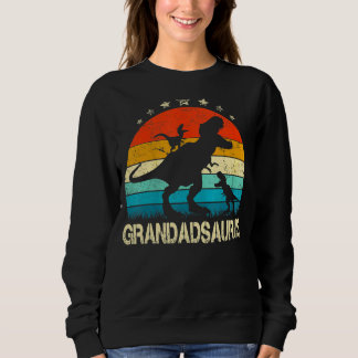 Grandad Dinosaur Grandadsaurus 2 Two Kids Christma Sweatshirt