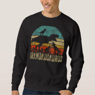 Grandad Dinosaur Grandadsaurus 3 Two Kids Christma Sweatshirt