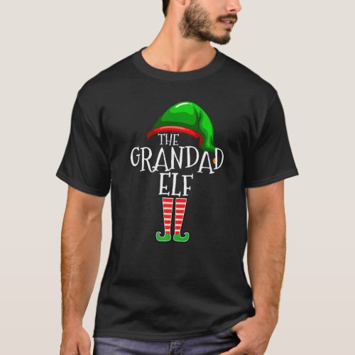 Grandad Elf  Family Matching Group Christmas  Squa T_Shirt