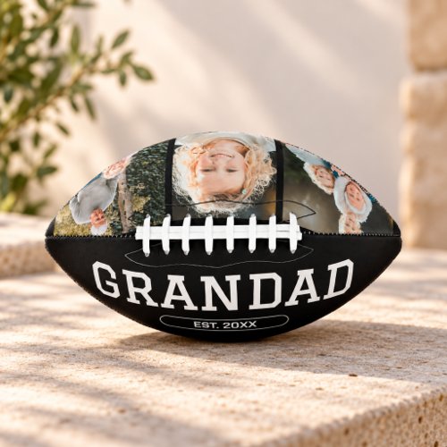 Grandad Established 3 Photo Collage Script Gift Football