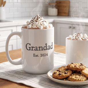 Grandad Established Black Bold Minimal Coffee Mug