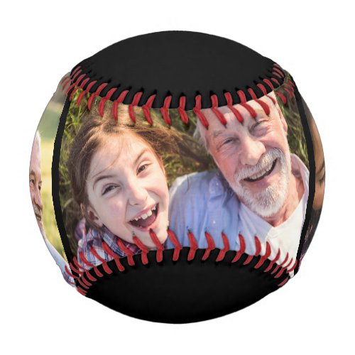 Grandad Established Bold Black 3 Photo Baseball