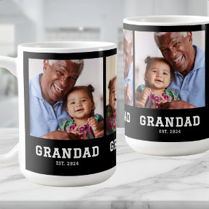 Grandad Established Bold Black 3 Photo Coffee Mug