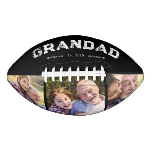 Grandad Established Bold Black 3 Photo Football