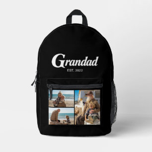 Grandad Established Bold Black 3 Photo Printed Backpack