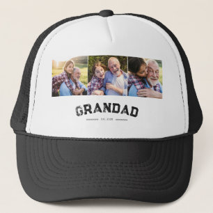 Grandad Established Bold Black 3 Photo Trucker Hat