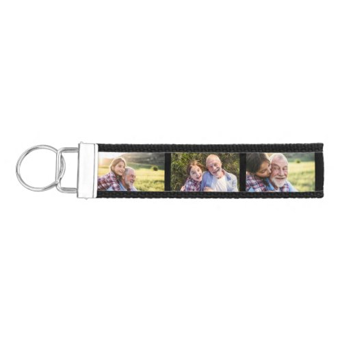 Grandad Established Bold Black 3 Photo Wrist Keychain