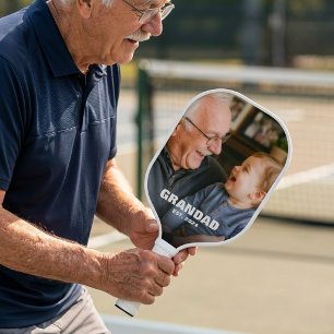 Grandad Established First Time Grandpa Photo Pickleball Paddle