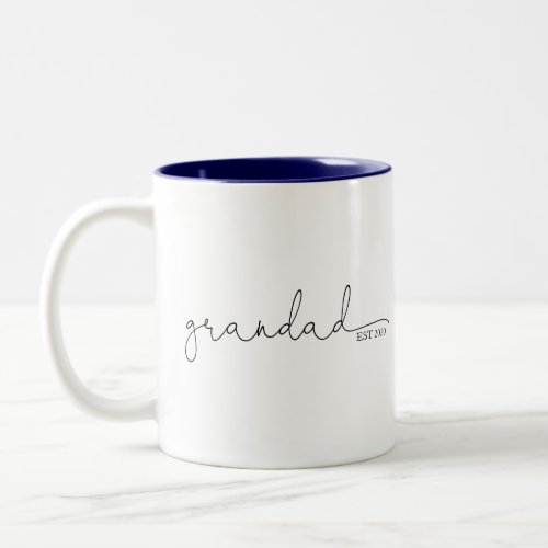 Grandad Established  Grandpa Gift Two_Tone Coffee Mug