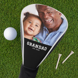Grandad Established Modern Bold Photo Golf Head Cover