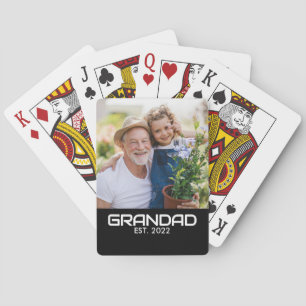 Grandad Established Modern Bold Photo Poker Cards