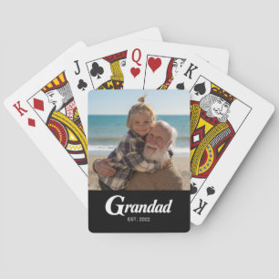 Grandad Established Modern Bold Photo Poker Cards