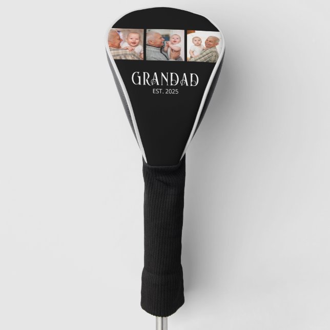 Grandad Established Modern Script 3  Golf Head Cover (Front)