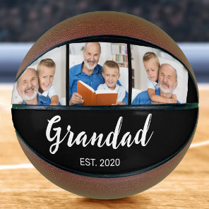 Grandad Established Modern Script 3 Photo Black Basketball