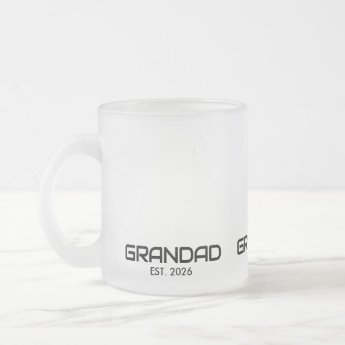 Grandad Established New Grandad Gift Frosted Glass Coffee Mug