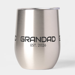 Grandad Established New Grandad Gift  Thermal Wine Tumbler