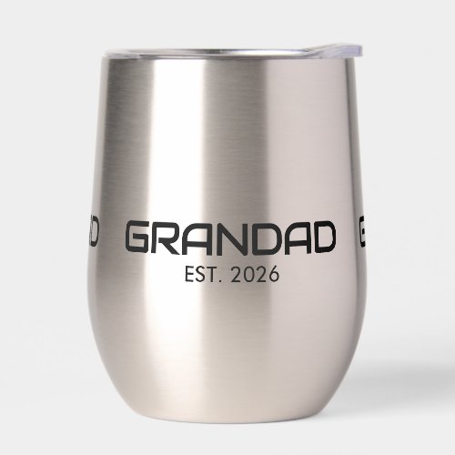 Grandad Established New Grandad Gift  Thermal Wine Tumbler