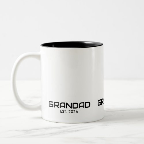 Grandad Established New Grandad Gift  Two-Tone Coffee Mug