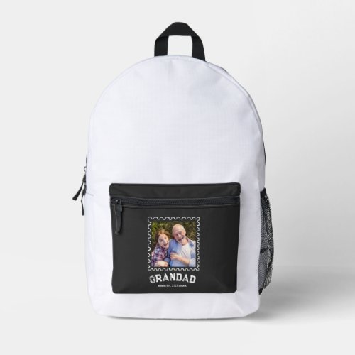 Grandad Established Photo Gift Printed Backpack