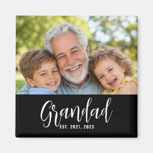 Grandad Established Photo Grandmother’s Day Magnet