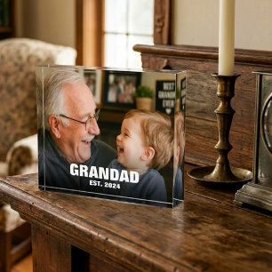 Grandad Established Photo Keepsake Acrylic Award