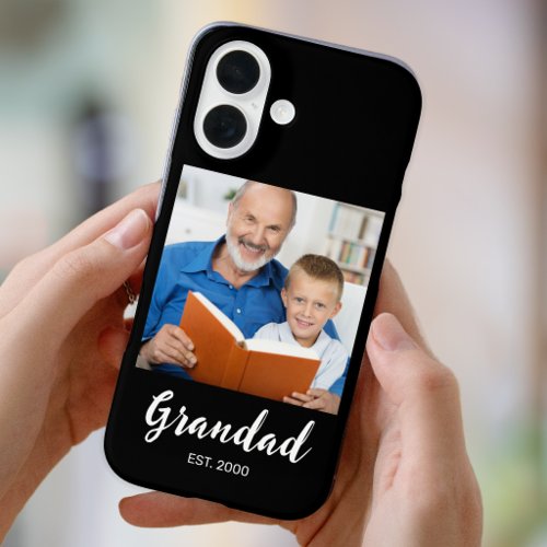 Grandad Established Script Photo Black Case-Mate iPhone 16 Case