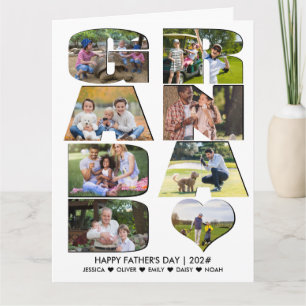 GRANDAD Father's Day Letter Cutout Photo Collage Card
