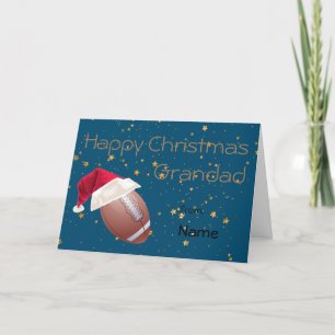 Grandad Football Sports Christmas Personalized Holiday Card
