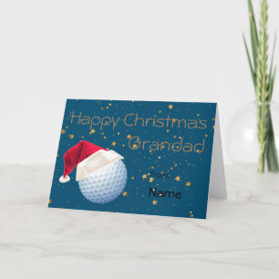 Grandad Golf Sports Christmas Personalized Holiday Card
