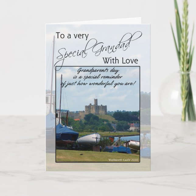 Grandad, Grandparents Day Card - Warkworth Castle (Front)