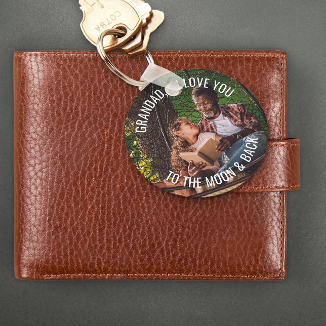 Grandad Love You to the Moon and Back Photo Keychain (Creator Uploaded)