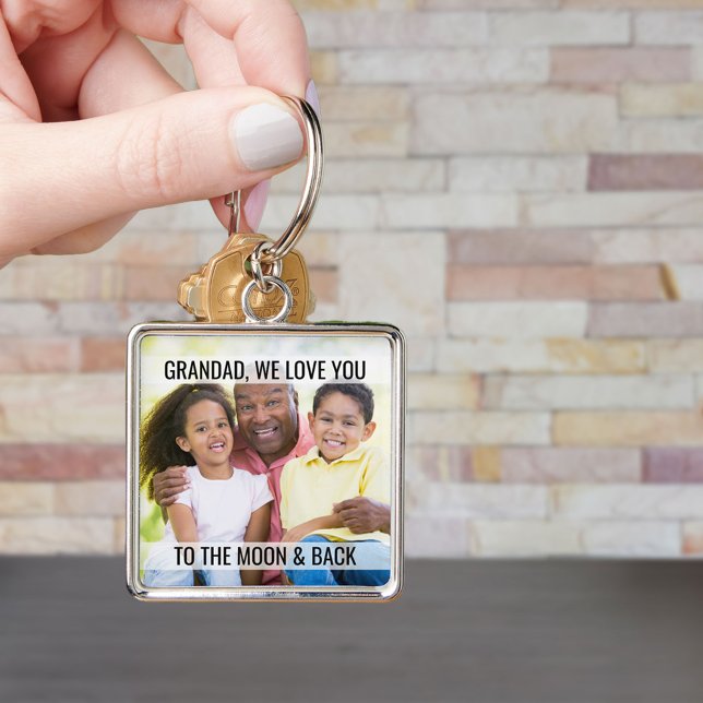 Grandad Love You to the Moon and Back Photo Keychain (Creator Uploaded)