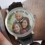 Grandad Love You to the Moon and Back Photo Watch<br><div class="desc">Personalized photo watch - perfect for grandad - but you are welcome to customize the text as you wish. Upload your favorite photo and it will be displayed with a semi-opaque border overlay, as a base for the typography. The wording currently reads "Grandad, we love you to the moon and...</div>