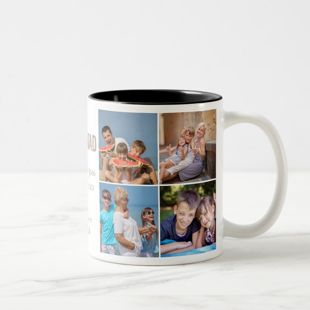 Discover Grandad Love You to the Moon & Back Photo Collage Two-Tone Coffee Mug