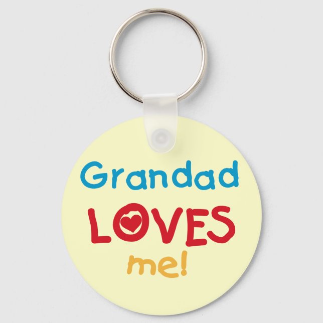 Grandad Loves Me T-shirts and Gifts Keychain (Front)
