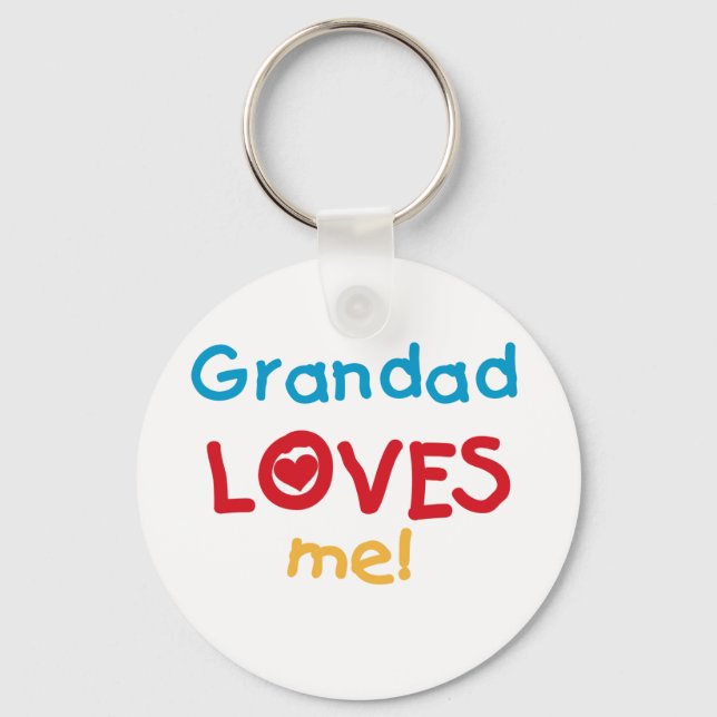 Grandad Loves Me T-shirts and Gifts Keychain (Front)