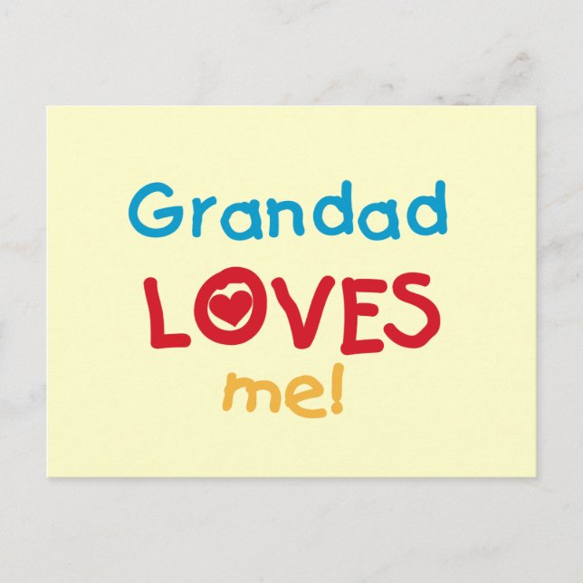 Grandad Loves Me T-shirts and Gifts Postcard (Front)