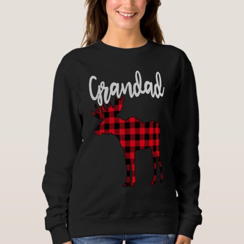 Grandad Moose Buffalo Red Plaid Christmas Pajama F Sweatshirt