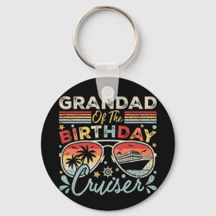 Grandad of the Birthday Cruiser Vacation Circle Keychain
