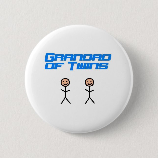 grandad of twins pinback button (Front)